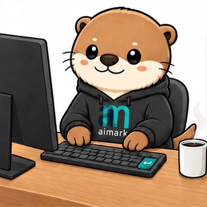 masaさん制作のアイマGIF。タイピングからエンター、コーヒー休憩まで。